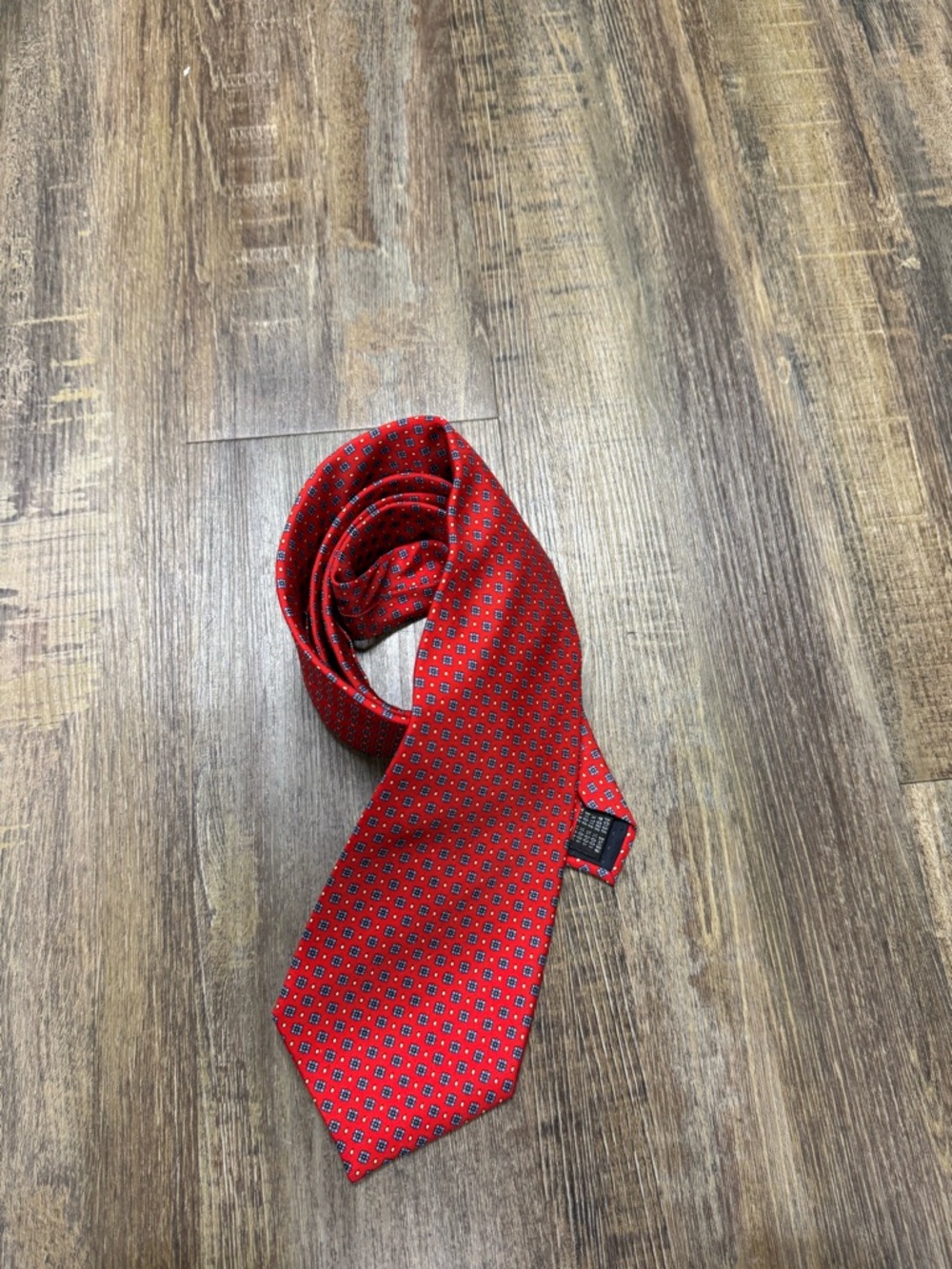 Venezia‎ Trevisan Red Geometric Silk Tie Career Professional Office 4”x58”